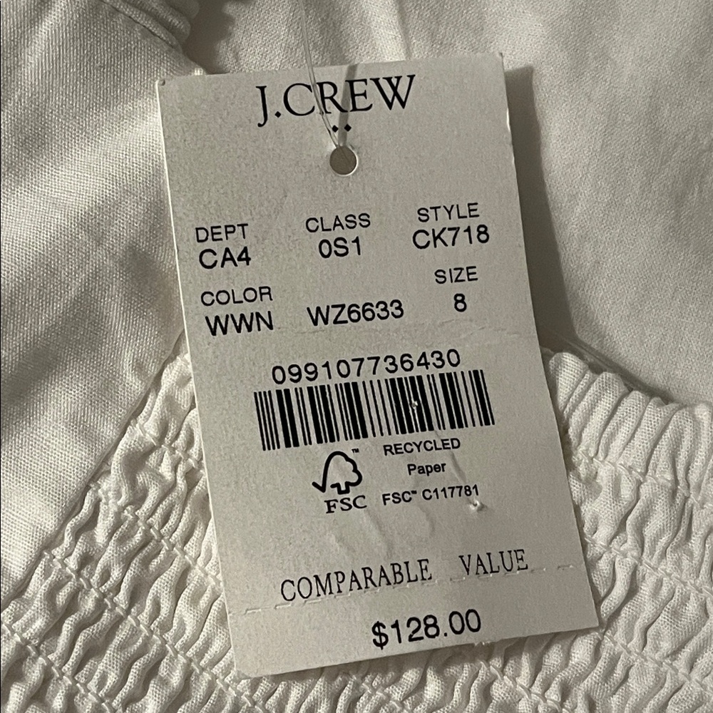 J Crew Corset Midi Dress Navy Trim Size 8 NWT - Picture 8 of 8